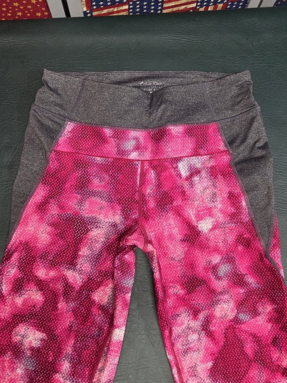 **Calvin Klein Womens' Pink Tie-Dye Performance Leggings** - Picture 6 of 8
